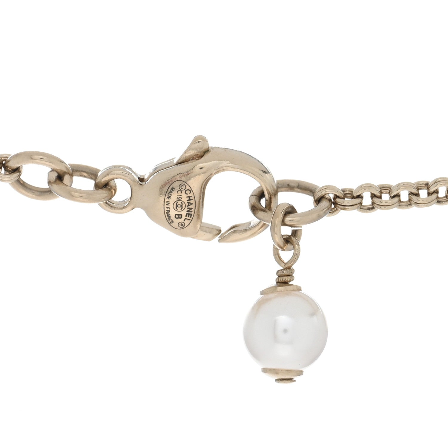 Chanel Pearl CC Pendant Necklace Gold 4 of 4