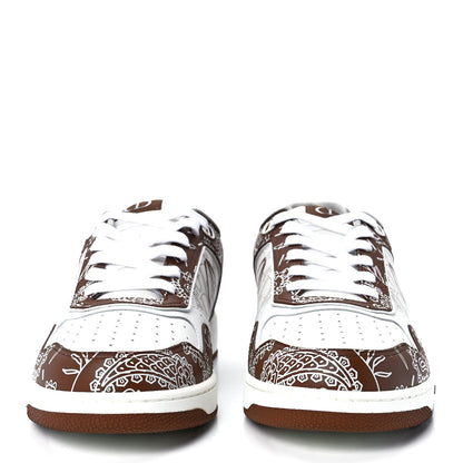 Christian Dior Smooth Calfskin Oblique Paisley Mens B27 Low Top Sneakers 43 Coffee White 2 of 9