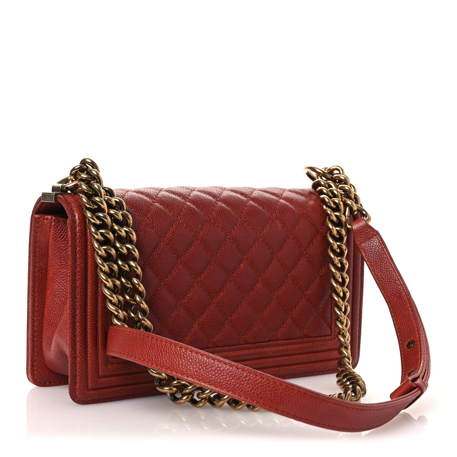 Chanel Caviar Quilted Medium Boy Flap Dark Red 3 of 12