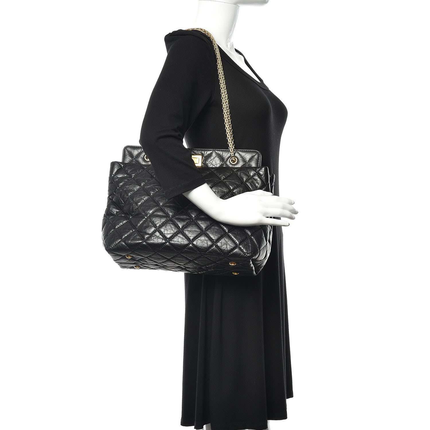 Chanel Aged Calfskin Reissue 2.55 Tote Black 2 of 10
