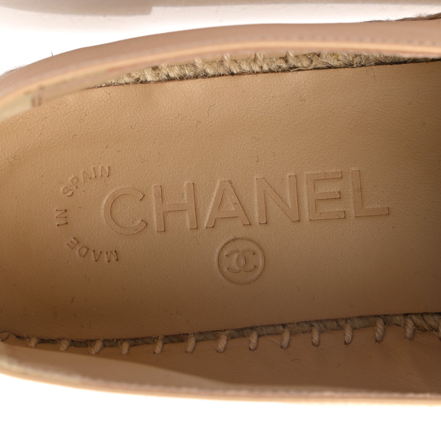 Lambskin CC Espadrilles 38 Beige Black