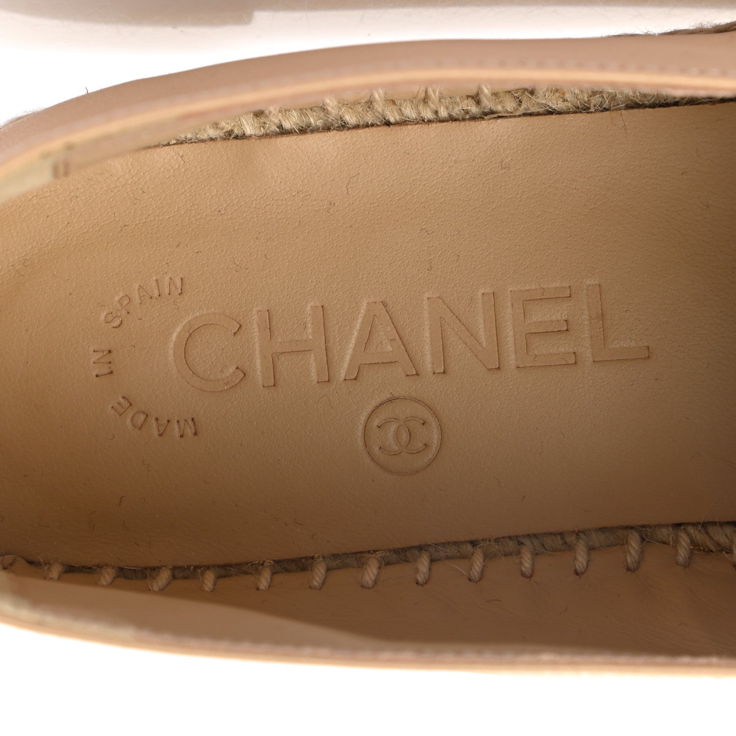 Chanel Lambskin CC Espadrilles 38 Beige Black 8 of 8