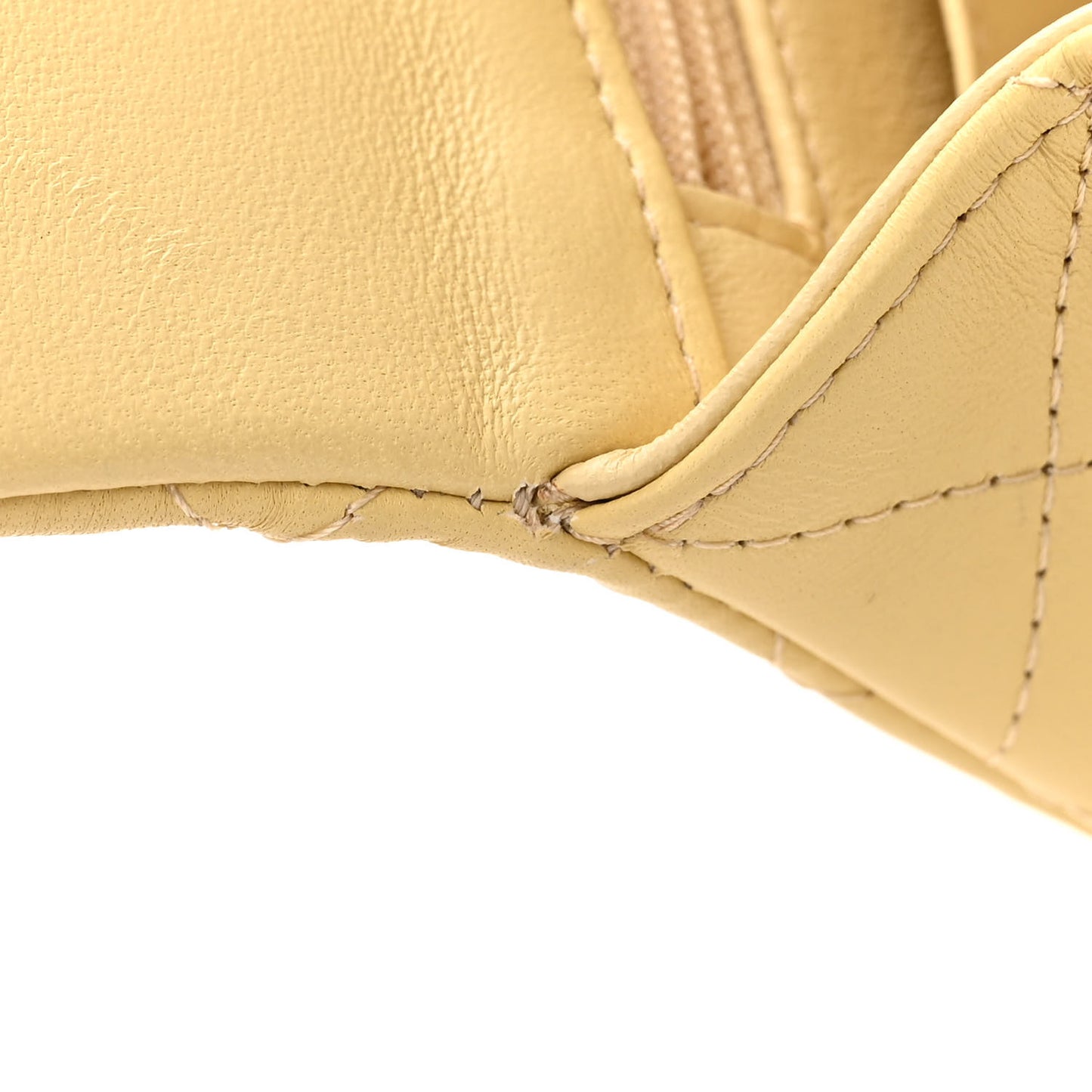 Lambskin Quilted Mini Top Handle Rectangular Flap Yellow