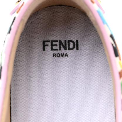 Fendi X SARA COLEMAN Canvas FF Vertigo Embroidered Womens Rise Slip On Sneakers 36 Grezzo Multicolor 6 of 9