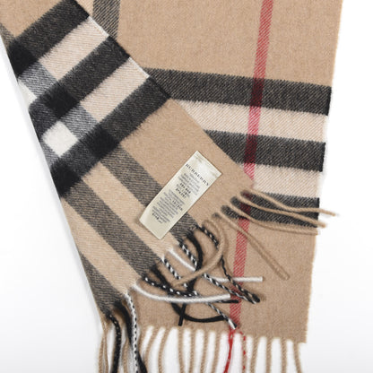 Burberry Cashmere Giant Check Fringe Scarf Camel 3 of 4