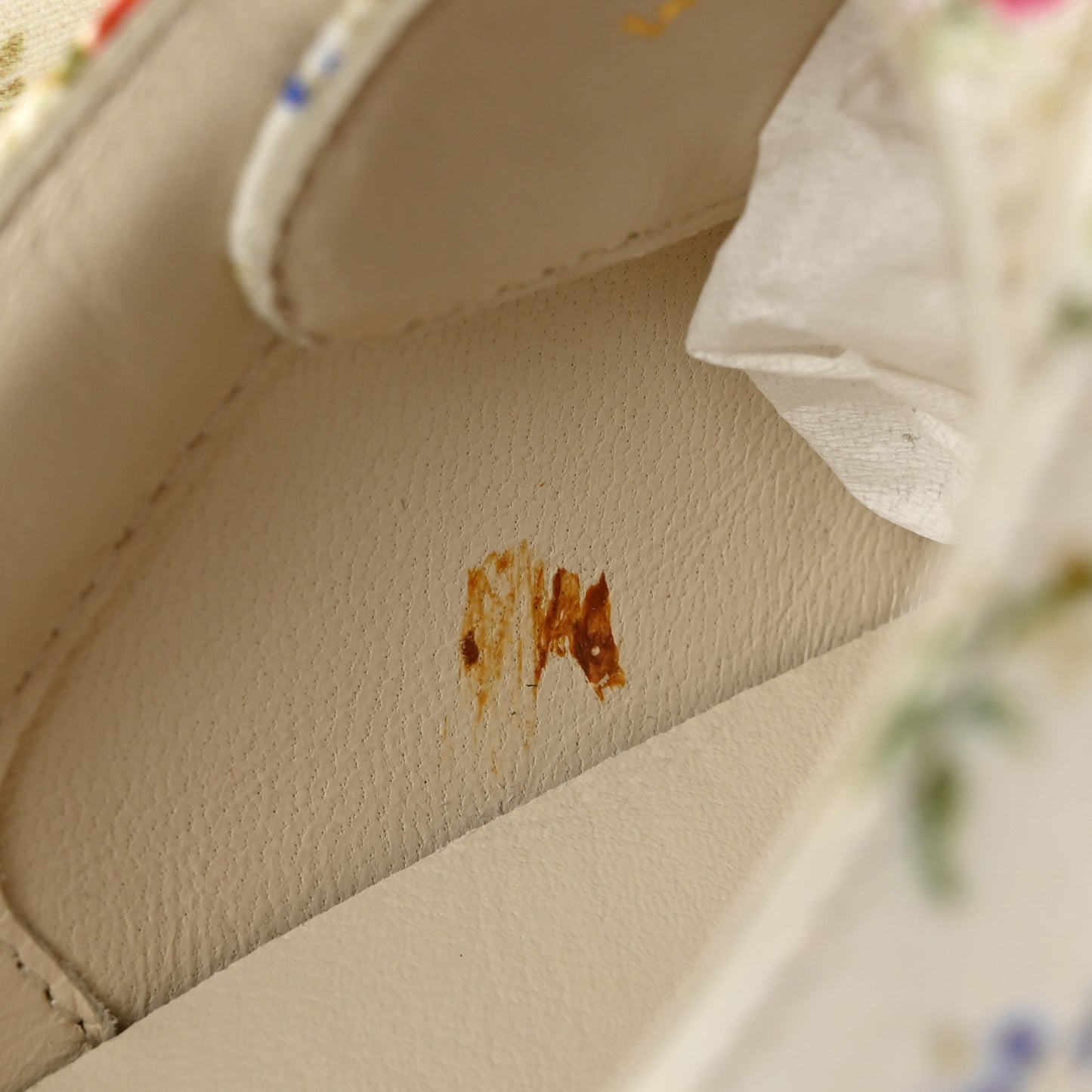 Canvas Floral Platform Sneakers 38 Ivory