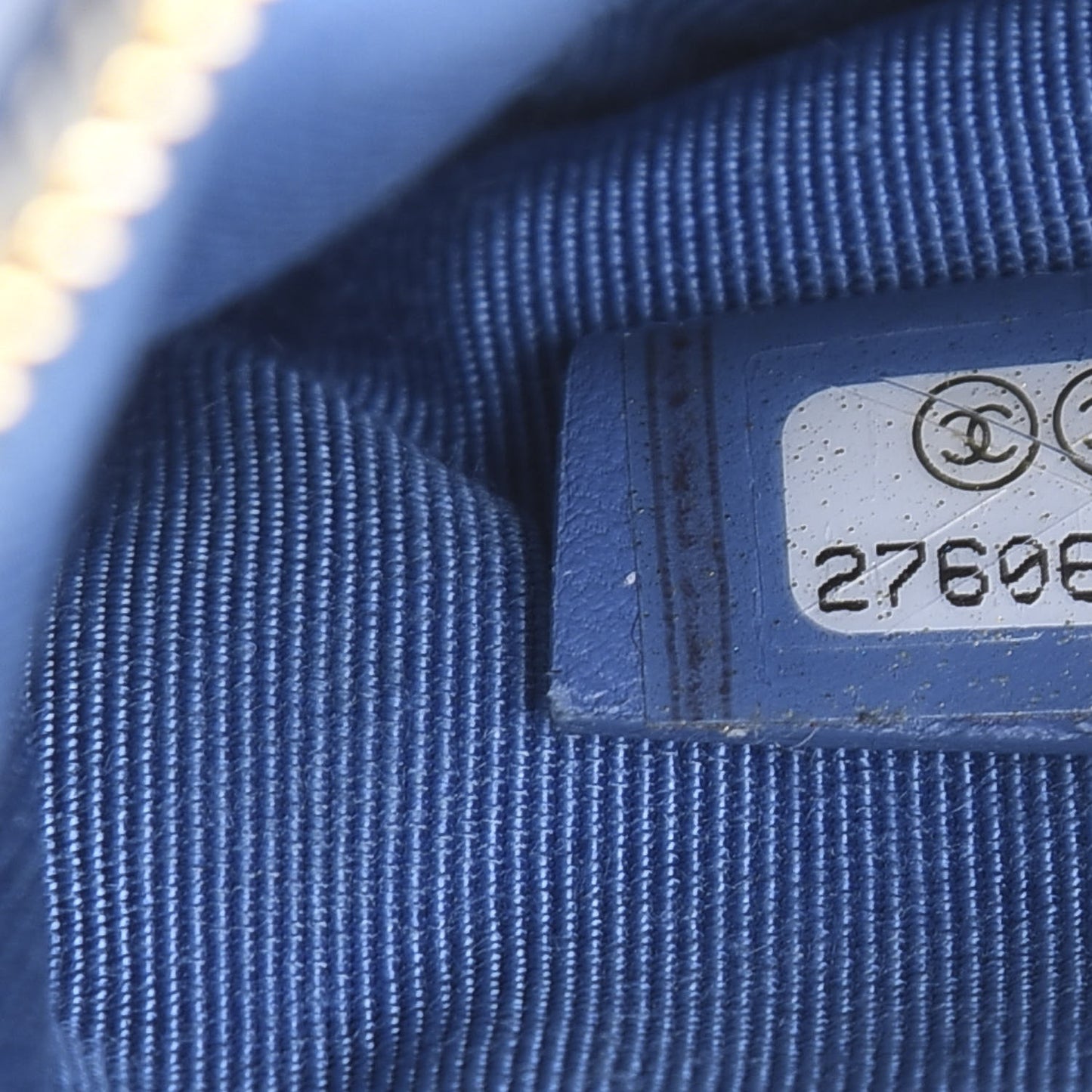 Lambskin Quilted Small Cosmetic Case Blue