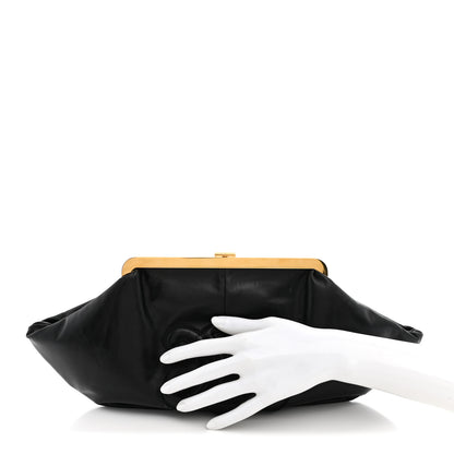 Celine Calfskin Triomphe Clutch Pouch Black 2 of 7
