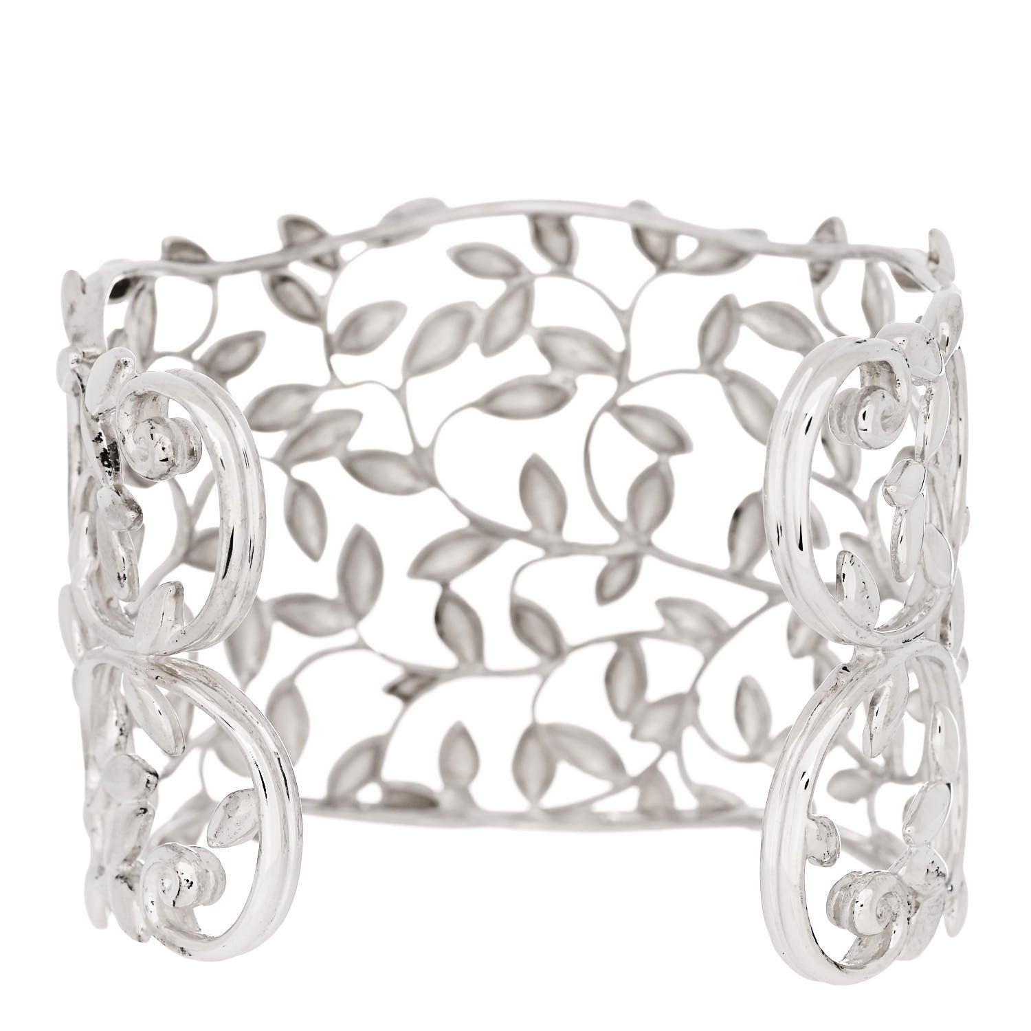 Tiffany Sterling Silver Wide Paloma Picasso Olive Leaf Cuff Bracelet 2 of 4