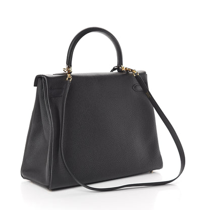 Hermes Togo Kelly Retourne 35 Black 2 of 33