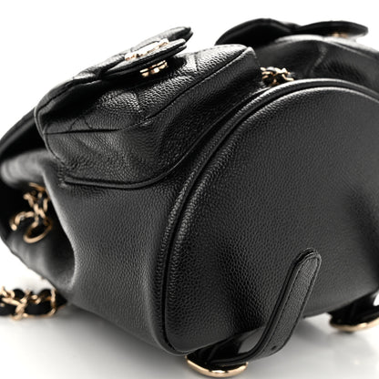 Chanel Shiny Caviar Quilted Small Duma Pockets Drawstring Backpack Black 9 of 10