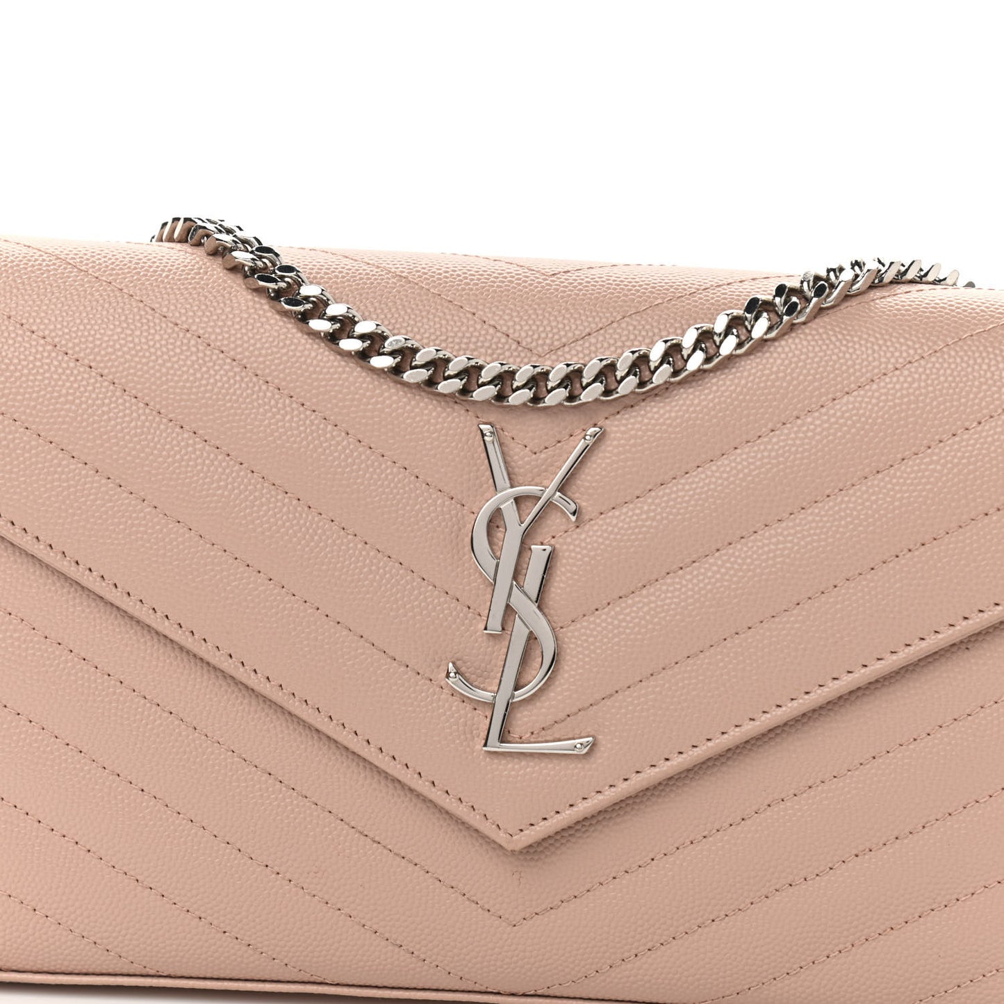 Grain De Poudre Matelasse Chevron Cassandre Chain Wallet Pale Pink