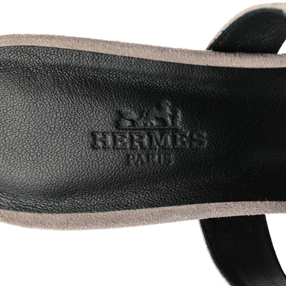Hermes Suede Goatskin Blink Mules 36.5 Beige Rose 7 of 9