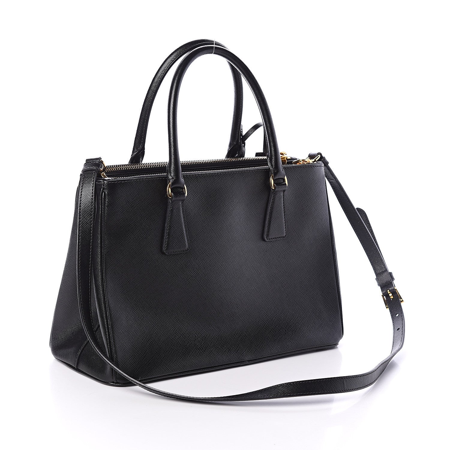 Prada Saffiano Small Galleria Double Zip Tote Black 2 of 8