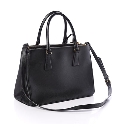 Prada Saffiano Small Galleria Double Zip Tote Black 2 of 8