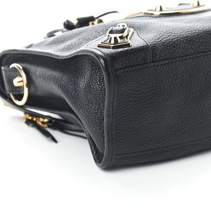 Balenciaga Chevre Gold Metallic Edge Hardware S City Black 7 of 8