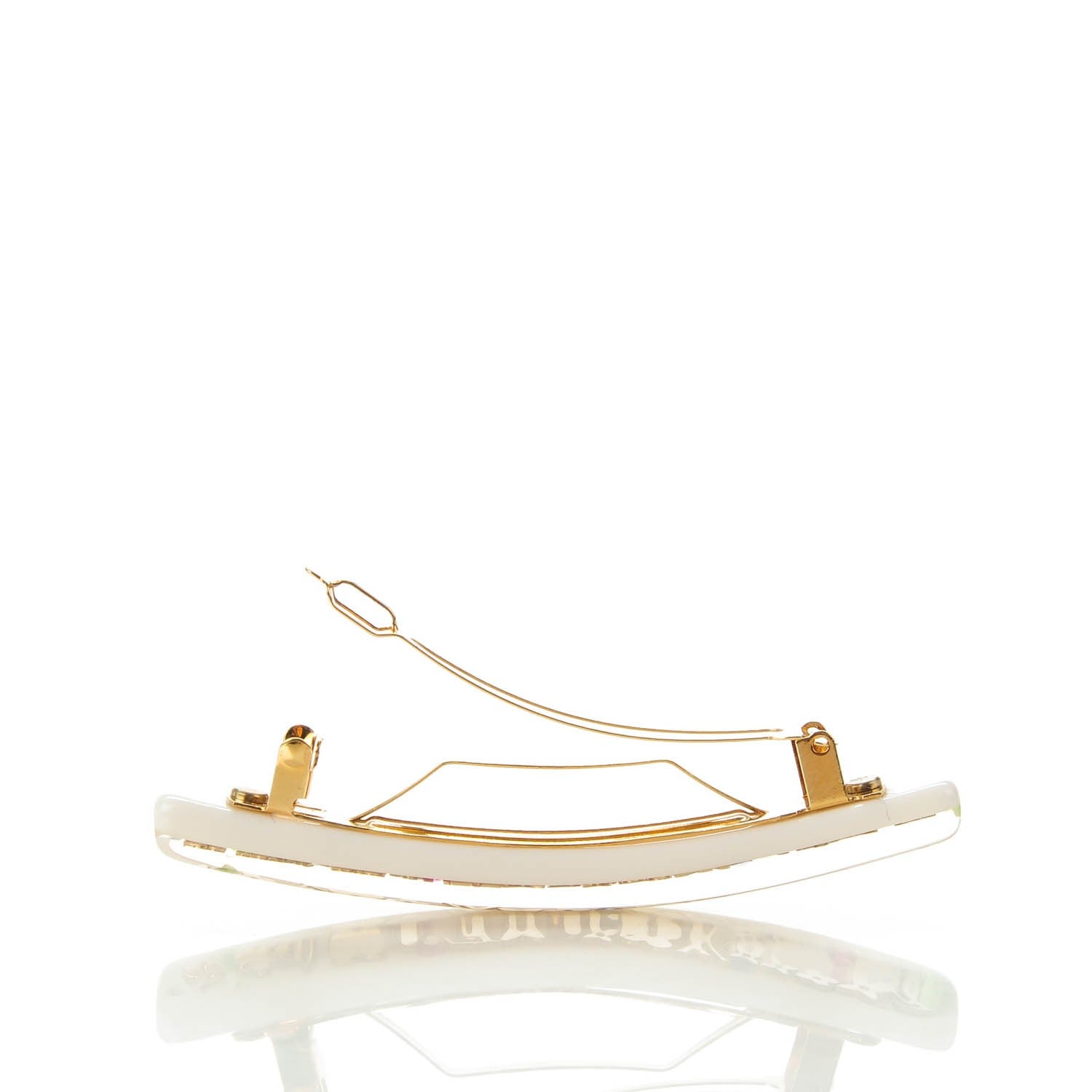 Louis Vuitton Resin Swarovski Inclusion Barrette PM White 5 of 5