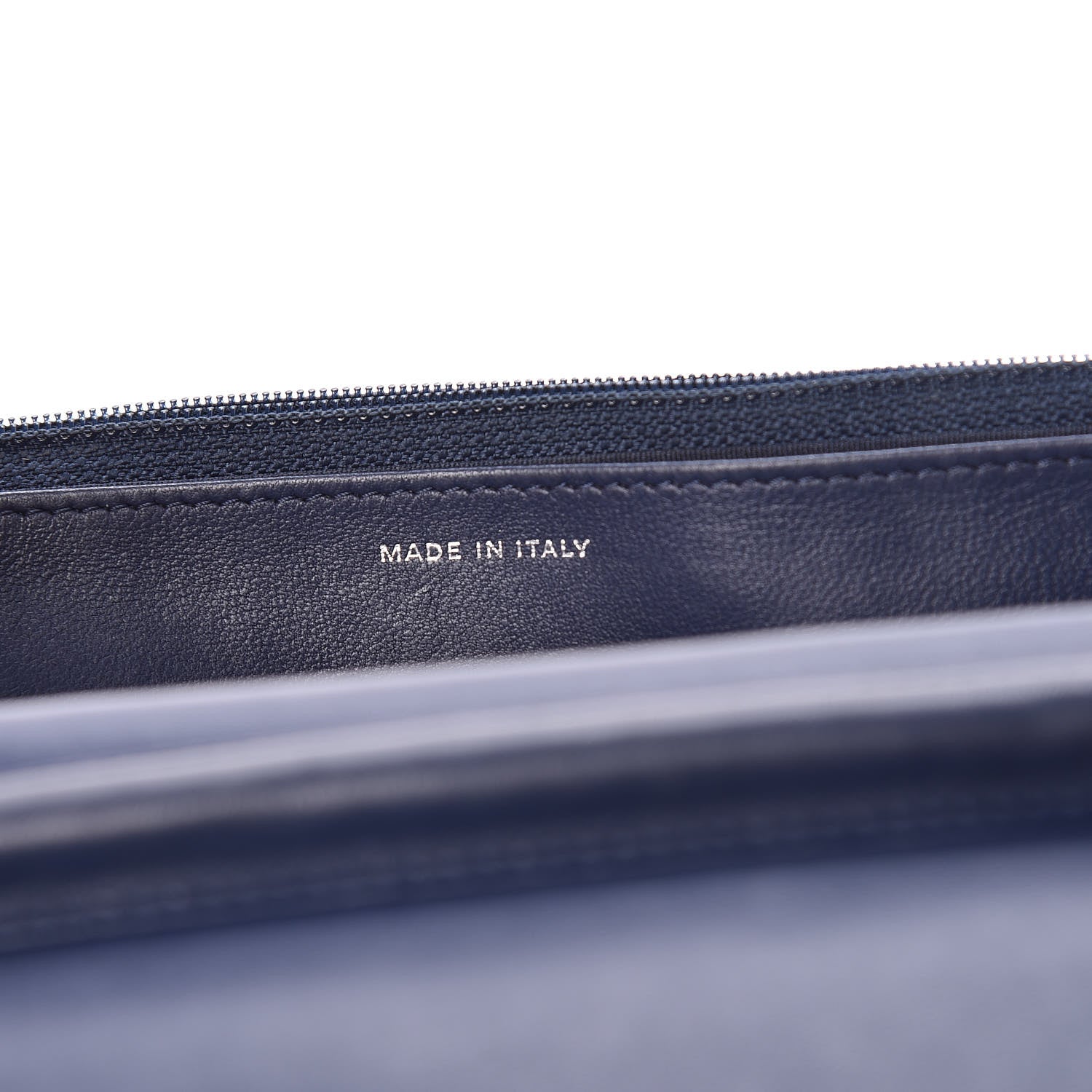 Chanel Lambskin Quilted Wallet On Chain WOC Navy Black 9 of 14