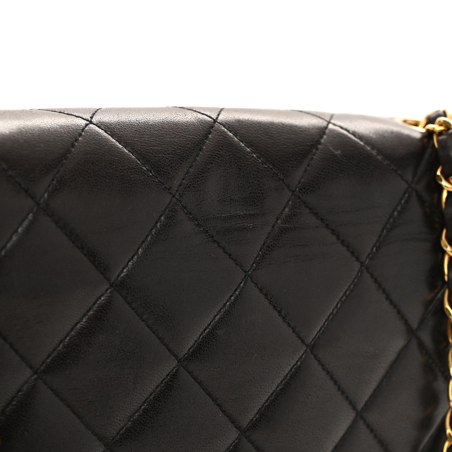 Lambskin Quilted Medium Single Flap Black