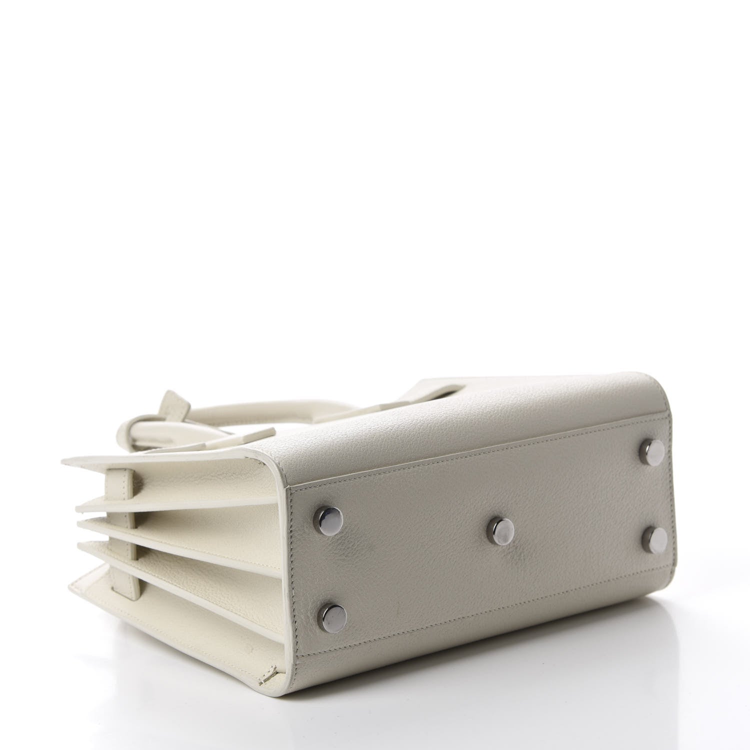 Saint Laurent Grained Calfskin Nano Sac de Jour Dove White 4 of 11