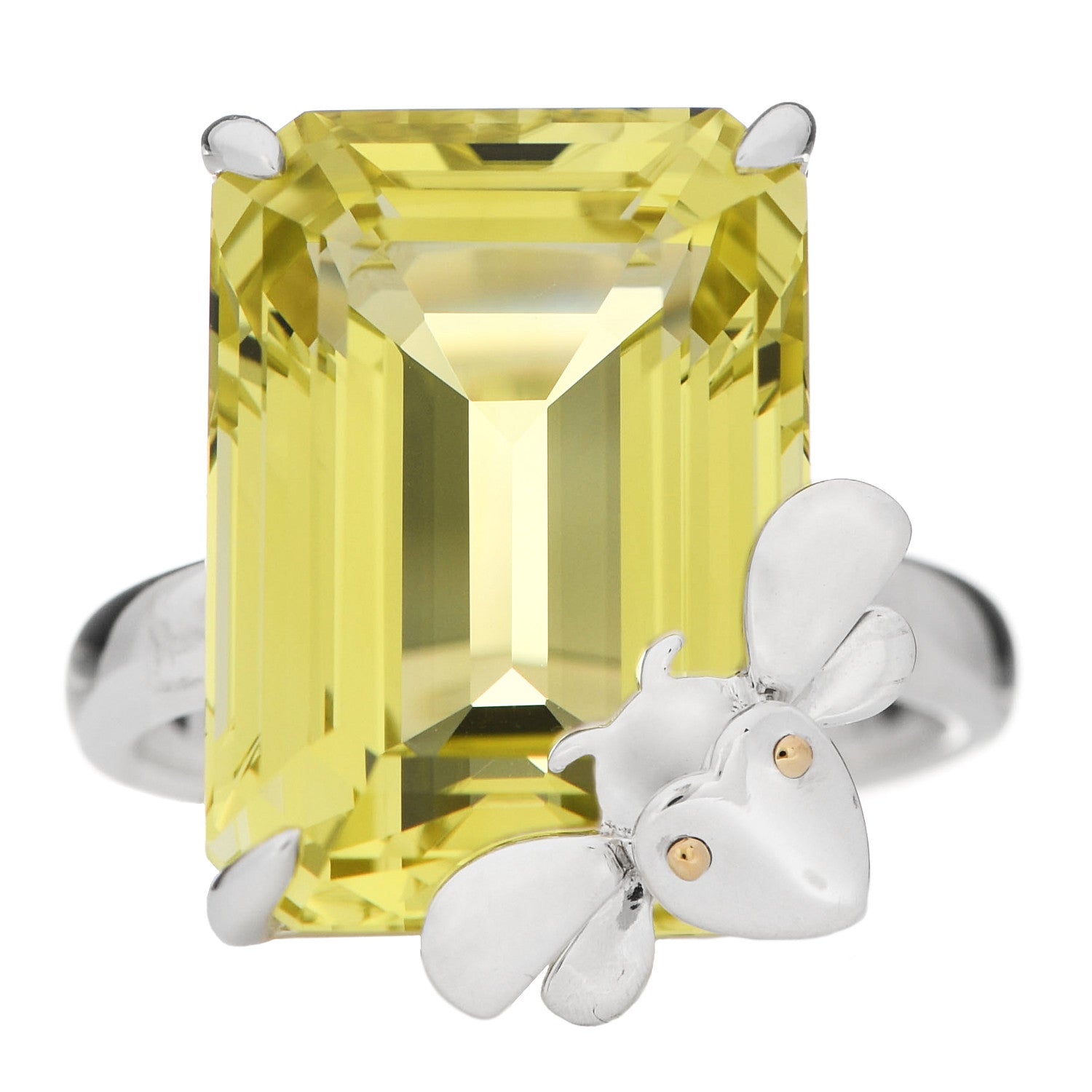 Tiffany Sterling Silver 18K Yellow Gold Quartz Return to Tiffany Love Bugs Bee Ring 54 7 1 of 5