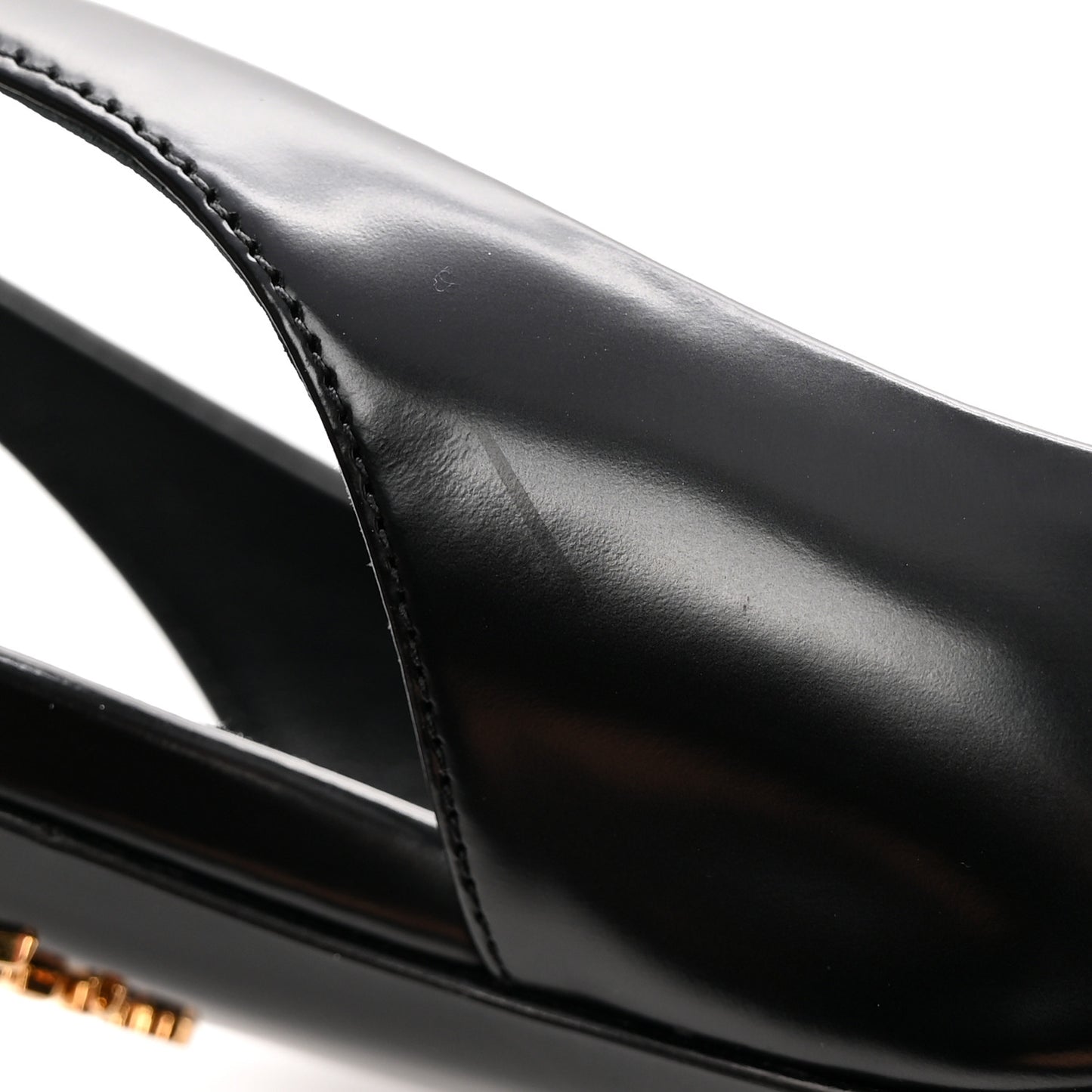 Spazzolato Logo Pointed Toe 45mm Slingback Pumps 40 Black