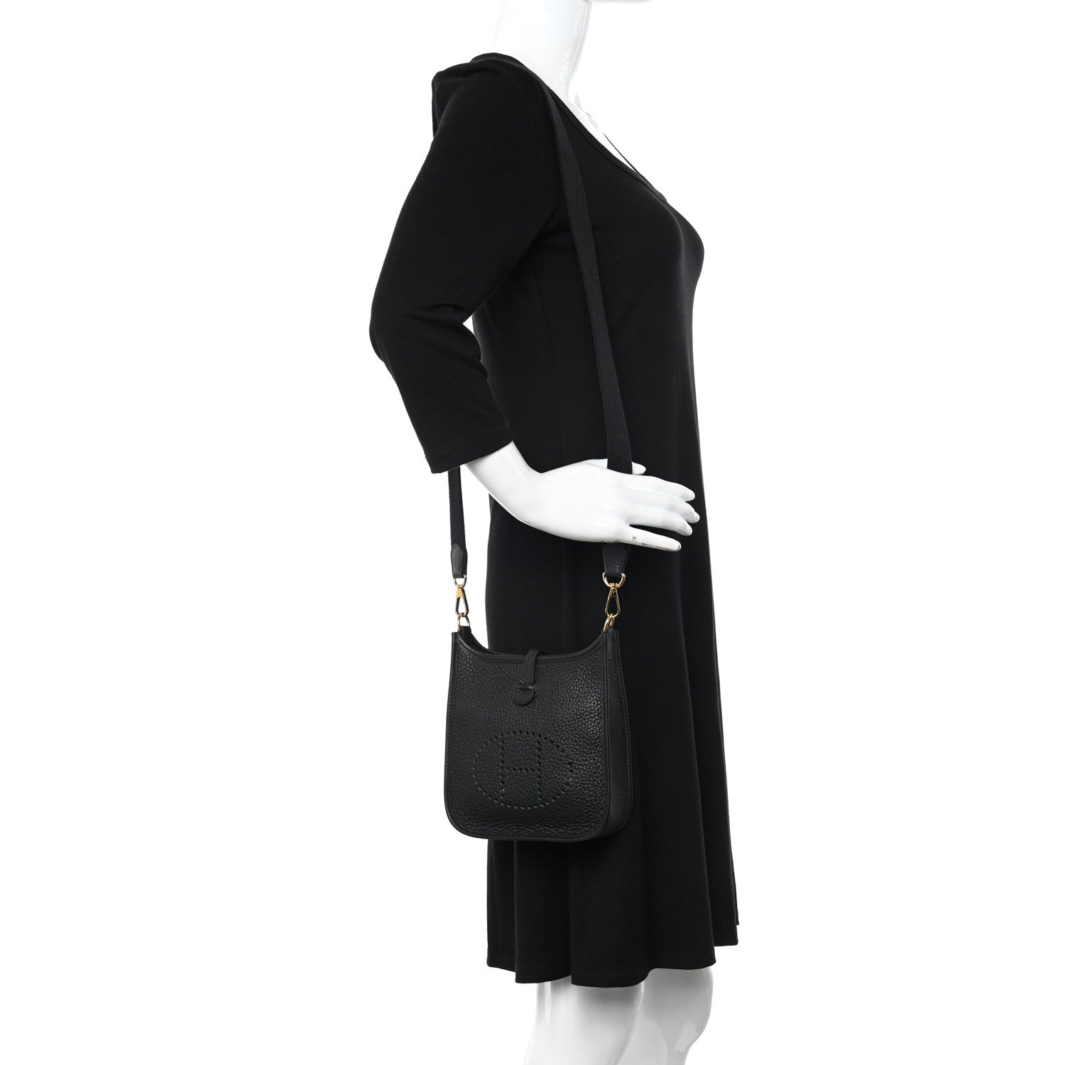 Hermes Taurillon Clemence Evelyne TPM Black 2 of 11