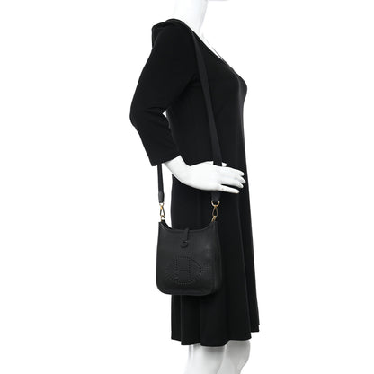 Hermes Taurillon Clemence Evelyne TPM Black 2 of 11