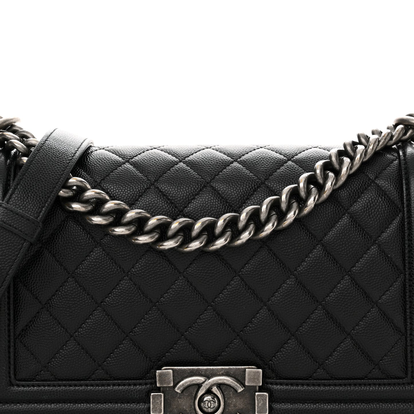 Caviar Quilted Medium Boy Flap Black