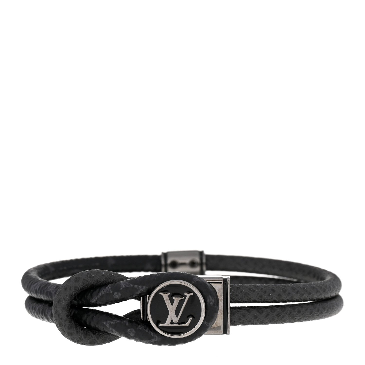 Louis Vuitton Monogram Eclipse Taiga Loop It Bracelet Black 1 of 5