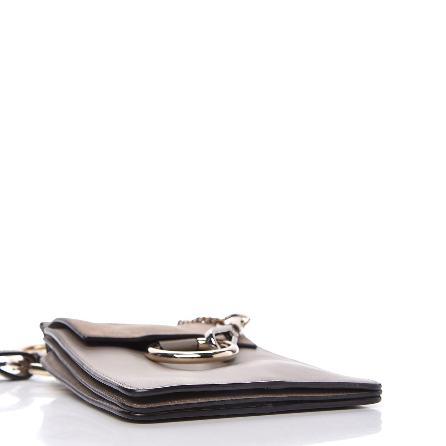 Suede Calfskin Mini Faye Bracelet Bag Motty Grey