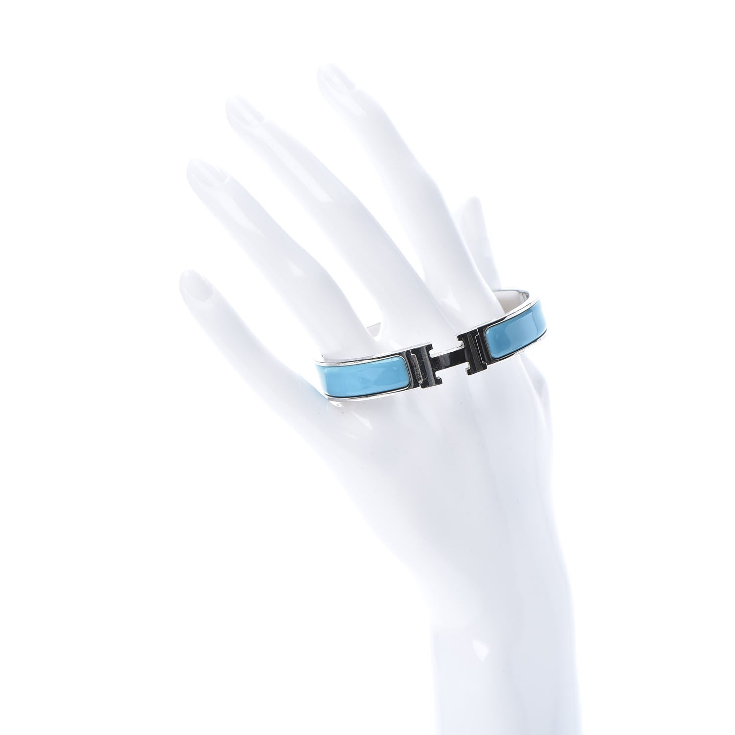 Hermes Enamel Narrow Clic Clac H Bracelet PM Blue Jean 2 of 5