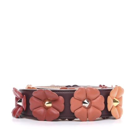 Fendi Vitello Dolce Flowerland Bi-Color Studded Strap You Bordeaux Plaster Multicolor 2 of 5