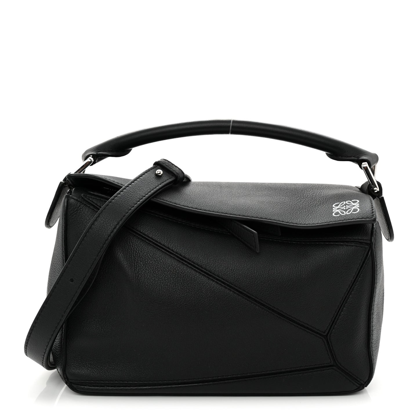 Calfskin Small Puzzle Bag Black