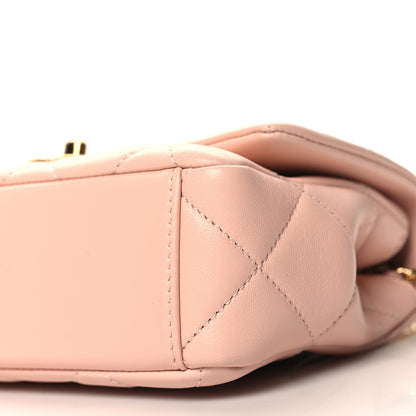 Chanel Lambskin Quilted Mini CC Crystal Logo Chain Flap Pink 10 of 11