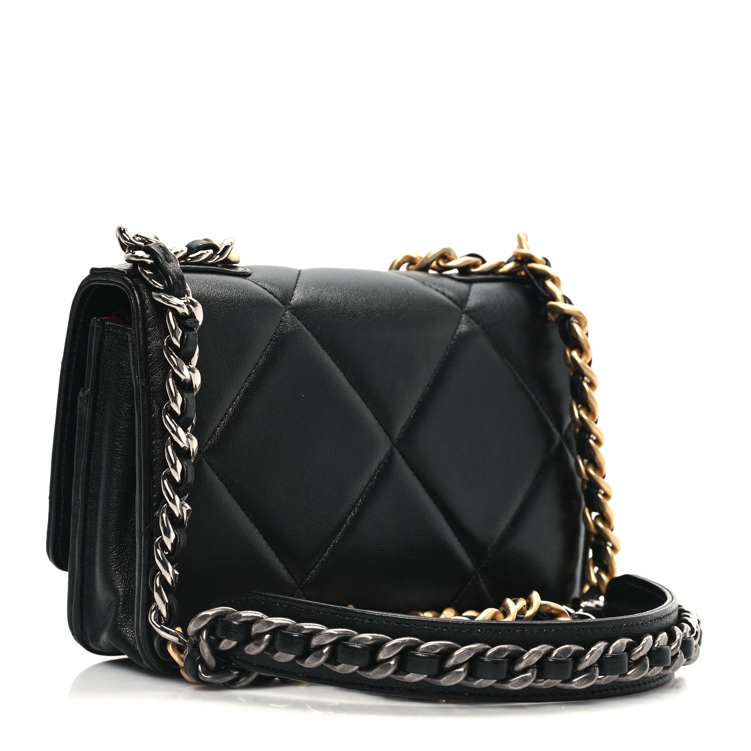 Chanel Lambskin Quilted Chanel 19 Wallet On Chain WOC Black 3 of 13
