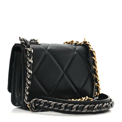 Chanel Lambskin Quilted Chanel 19 Wallet On Chain WOC Black 3 of 13