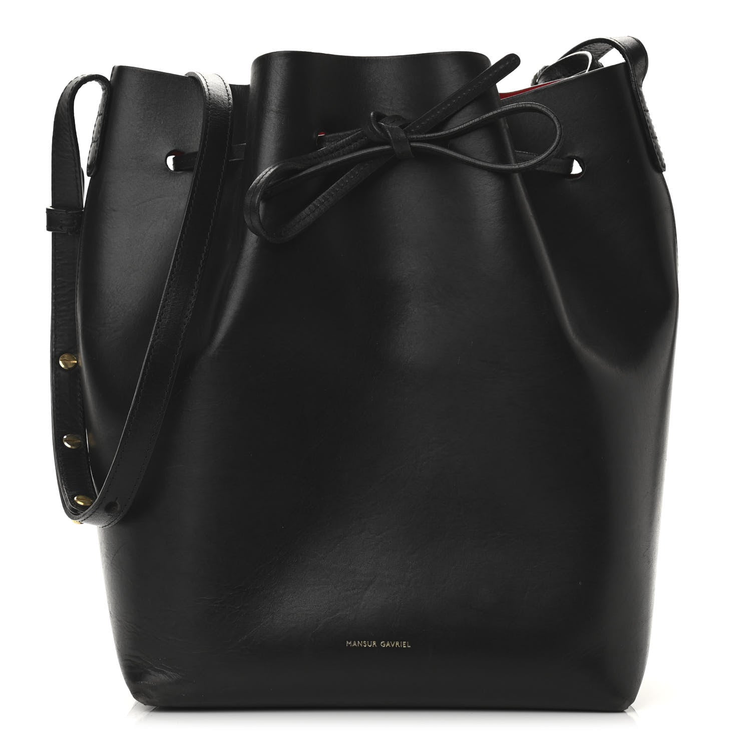 Mansur Gavriel Vegetable Tanned Calfskin Bucket Bag Black Flamma 1 of 16