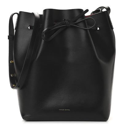 Mansur Gavriel Vegetable Tanned Calfskin Bucket Bag Black Flamma 1 of 16