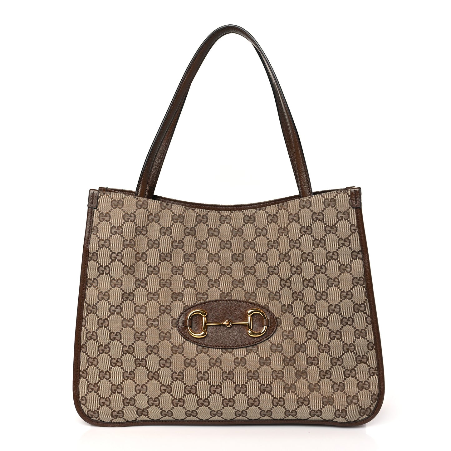 Monogram Horsebit 1955 Tote Bag Beige Brown Sugar