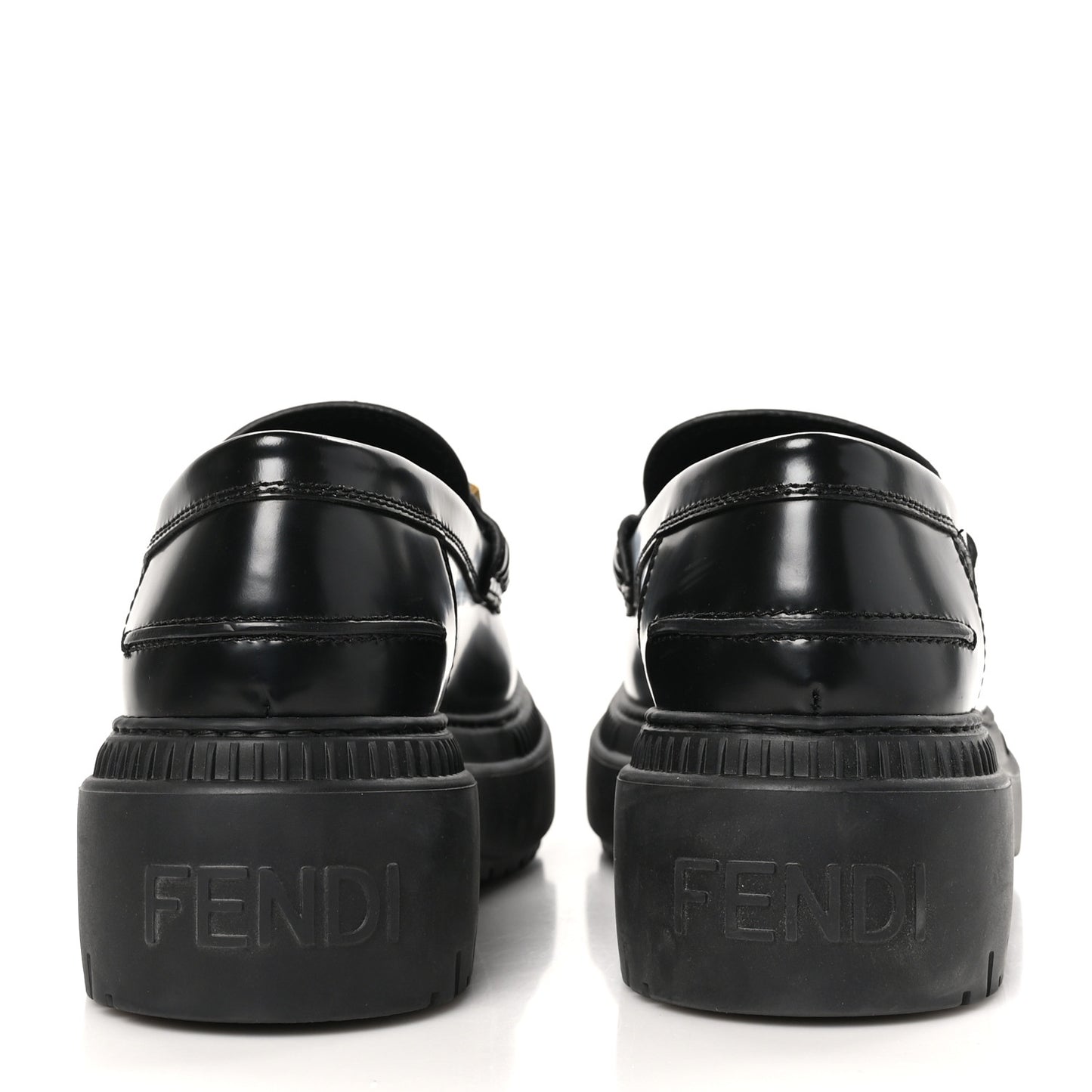 Vitello Abrasivato Fendigraphy 50mm Loafers 38.5 Black