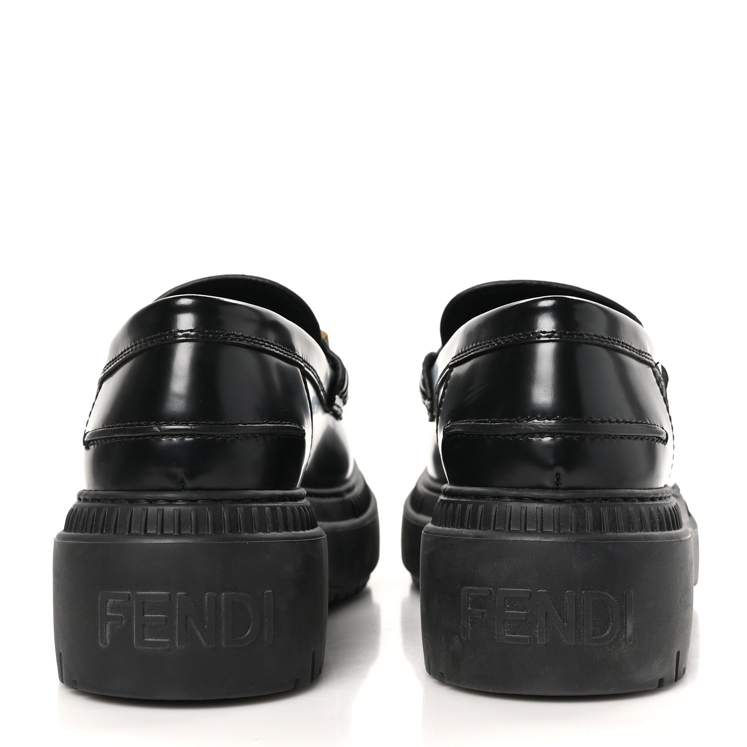 Fendi Vitello Abrasivato Fendigraphy 50mm Loafers 38.5 Black 5 of 12