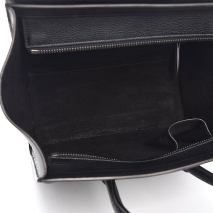 Celine Drummed Calfskin Micro Luggage Black 5 of 10