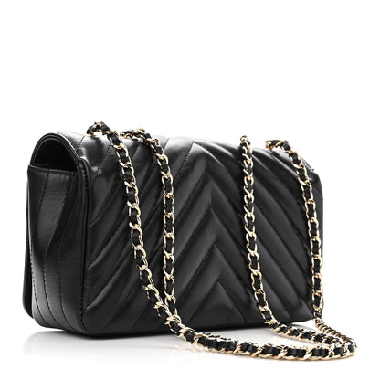 Chanel Calfskin Chevron Quilted Mini Statement Flap Black 3 of 12