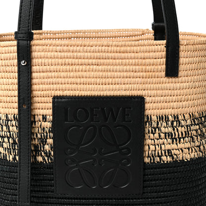 Loewe Raffia Small Square Basket Tote Bag Natural Black 7 of 9