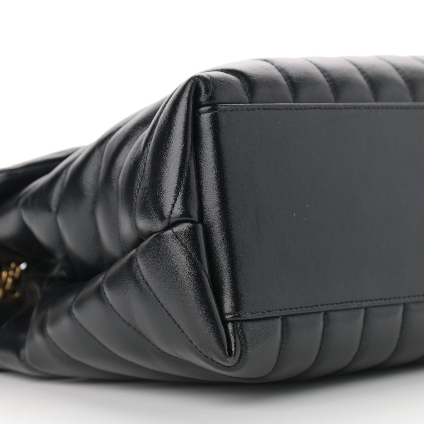 Calfskin Y Quilted Monogram Medium Loulou Chain Satchel Black