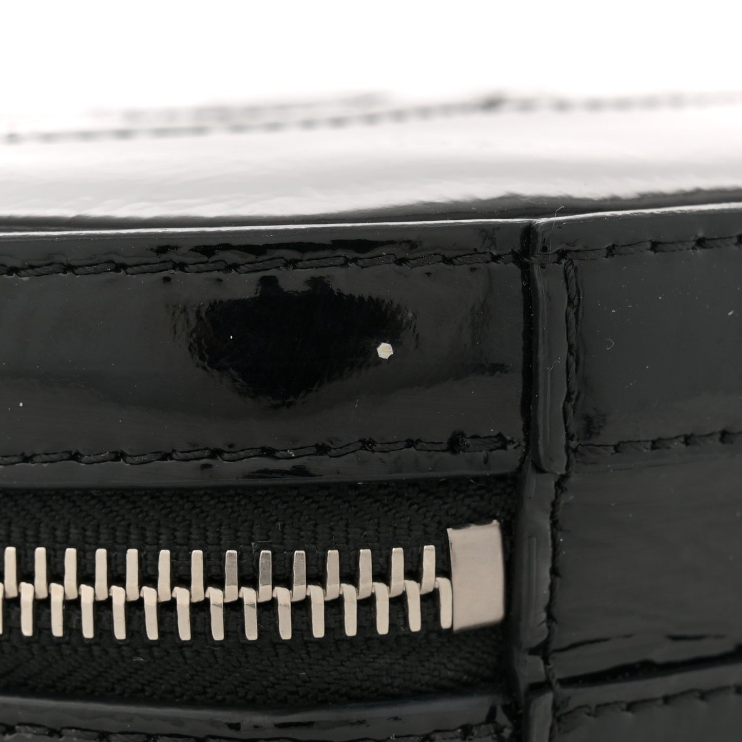 Patent Round As Earth Evening Bag Black