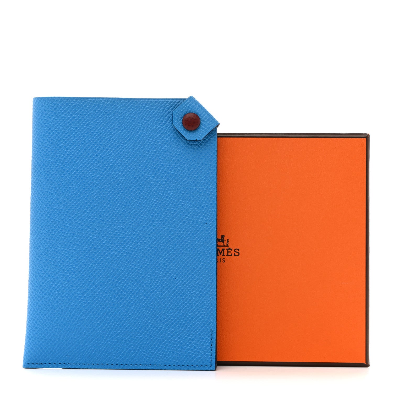 Hermes Epsom Tarmac Dot PM Passport Holder Bleu Zanzibar Rouge H 10 of 10