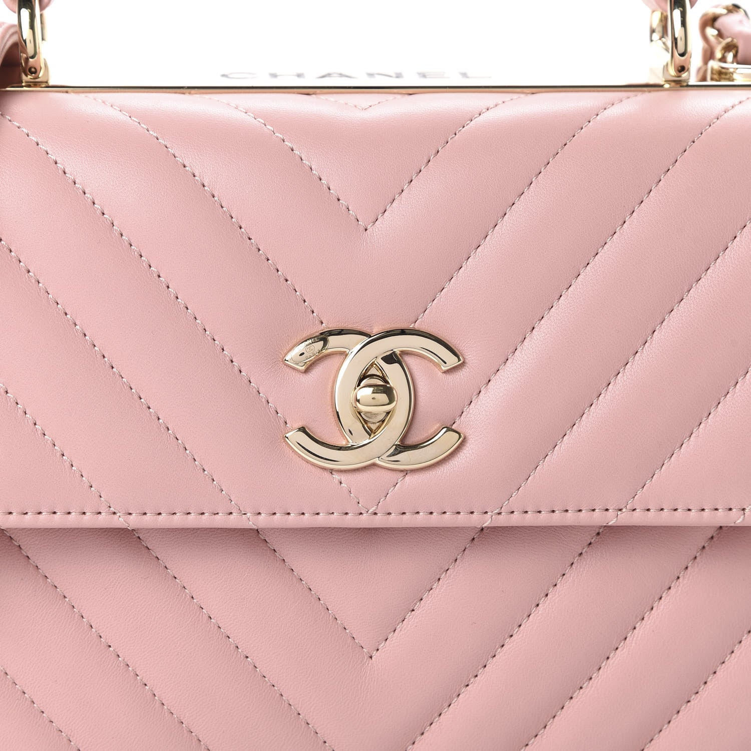 Chanel Lambskin Chevron Quilted Small Trendy CC Dual Handle Flap Bag Light Pink 10 of 11