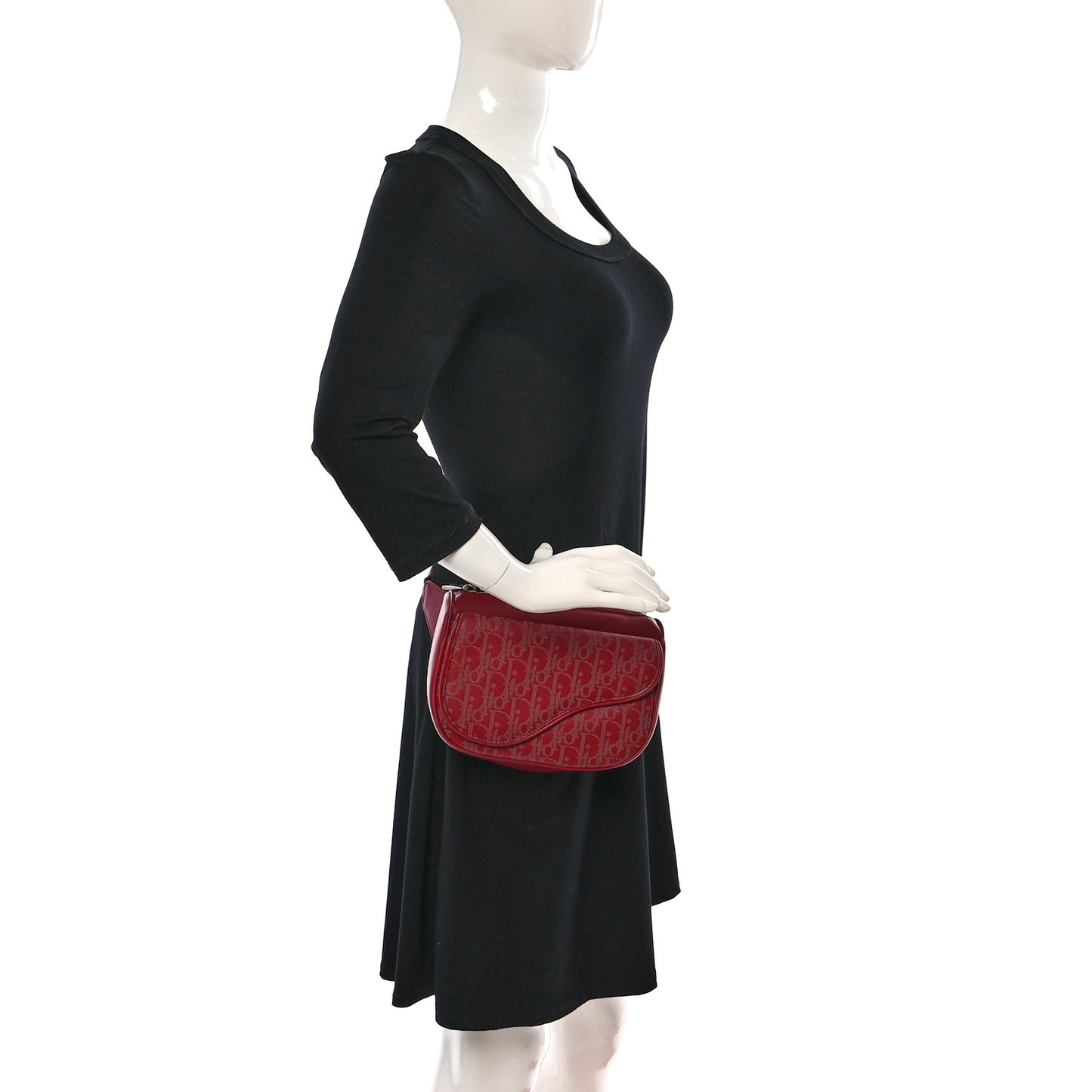 Galaxy Calfskin Oblique World Tour Saddle Belt Bag Red